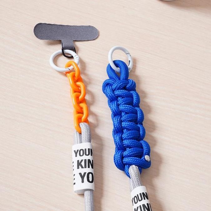 

new !!! Ataru Lanyard Color Block Strap - Abu-Abu/Biru Tali Leher Name Tag Id Card Kartu Akses Gantungan Tanda Pengenal Tali Gantungan Hp