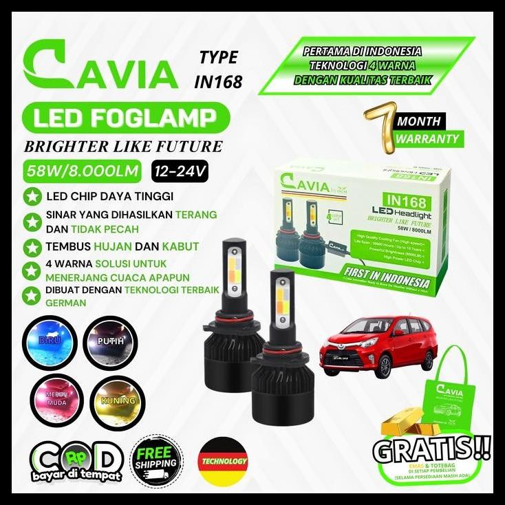 DISKON CAVIA-LAMPU LED FOGLAMP 4 WARNA TOYOTA CALYA TEMBUS KABUT & HUJAN 