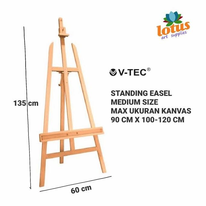

V-Tec Standing Wooden Easel Kanvas Stand Kayu Medium