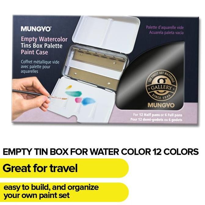 

Mungyo - Empty Tin Box For Water Color - Small Set For 12 Color