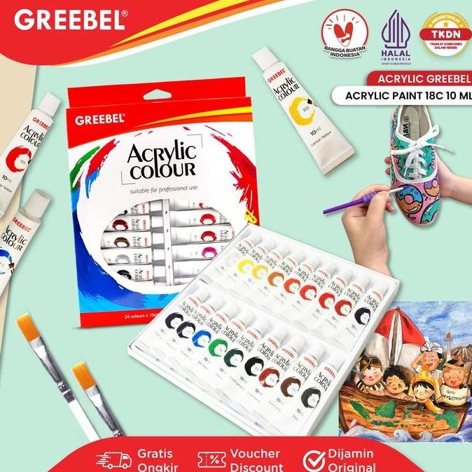 

Greebel Cat Lukis Akrilik Set 18 Warna / Cat Akrilik Kanvas Lukis 18 Warna 10 Ml (Cat Akrilik 18 Warna X 10 Ml) / Acrylic Paint / Canvas Paint Acrylic Color 10 Ml