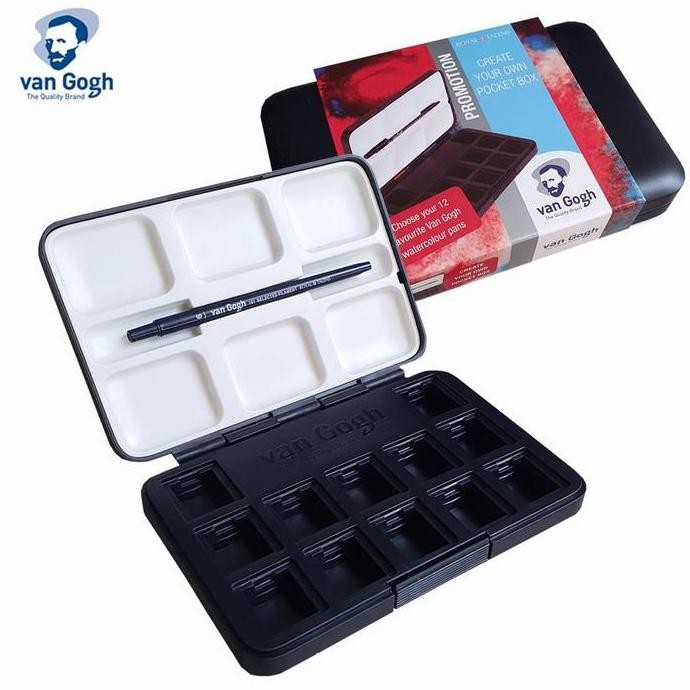 

Van Gogh Empty Watercolor Pocket Box (For 12 Halfpan)