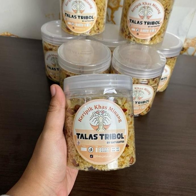 

Tribol Talas , kerupuk talas ikan asin kacang cabe gurih enak . 200g Cemilan