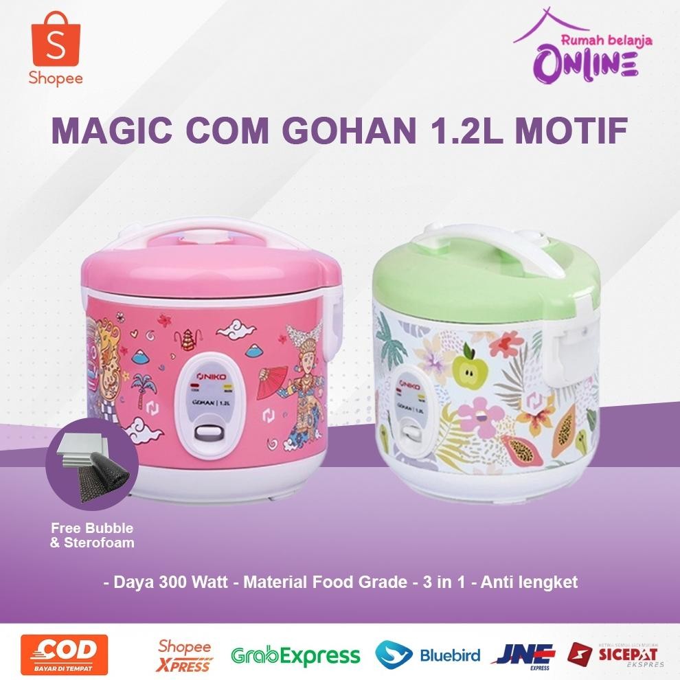 Niko Rice Cooker Kecil 1.2 L Gohan Magic com niko Culture dan Tropical DiM