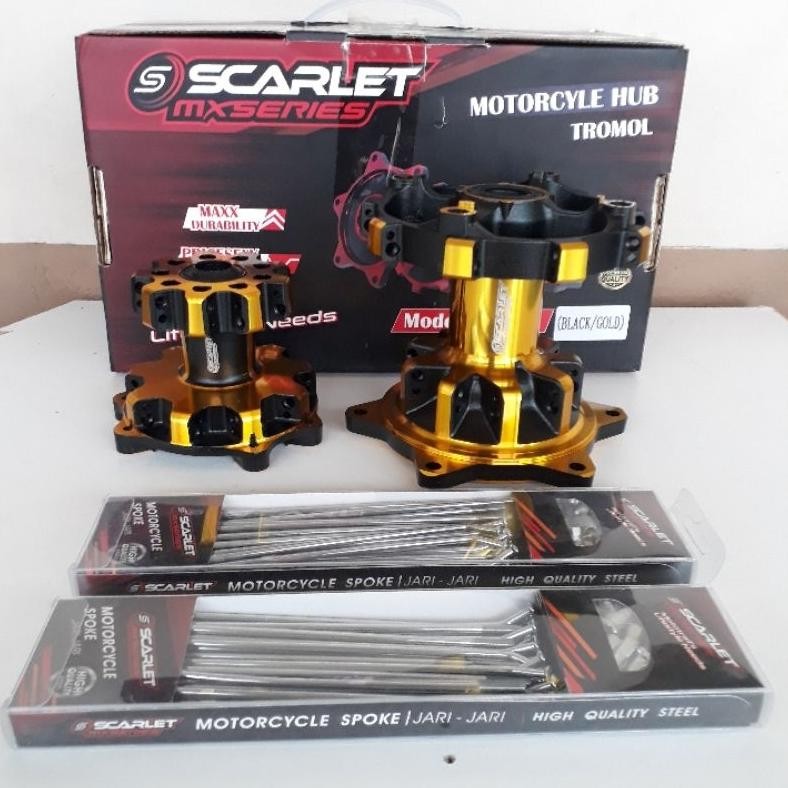 TROMOL SET CRF DOBLE BEARING 36 HOLE set jari-jari ring 17 rna black gold SCARLET MX SERIES