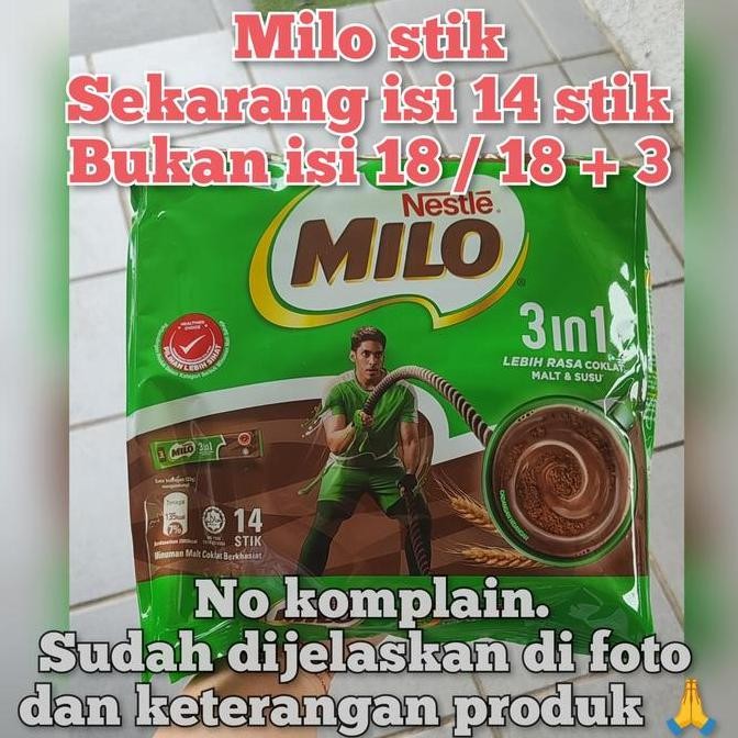 

Milo 3In1 Stick 14X33Gr - Milo Active Go Coklat Sachet Instan Isi 14
