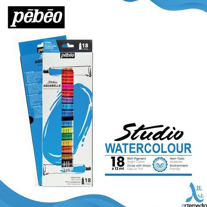 

Cat Air Pebeo Studio Watercolor Paint 18X12Ml Tube Set