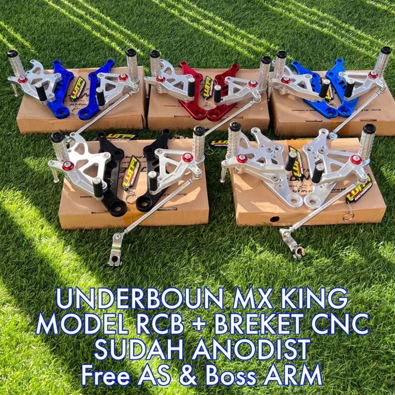 UNDERBOUN MX KING MODEL RCB + BREKET CNC SUDAH ANODIST Free AS & Boss ARM