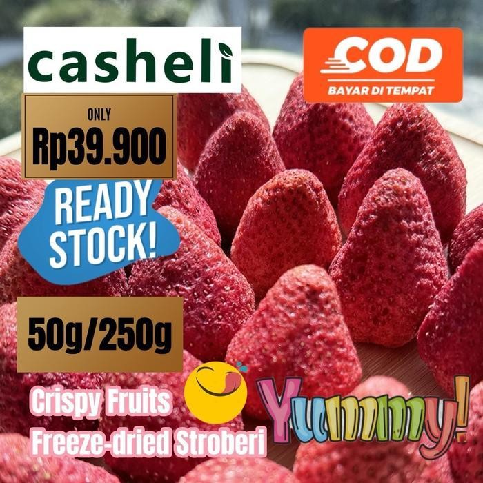 

Casheli Crispy Freeze-Dried Strawberry Gradea Camilan Snack Food Cemilan Stroberi Makanan Chips Camilan Keripik Viral