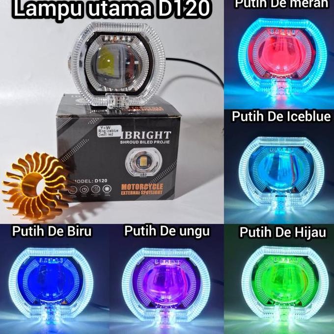 LAMPU UTAMA PROJIE BILED CUT OFF 3 INCH IBRIGHT D120 ORIGINAL BODY SILVER