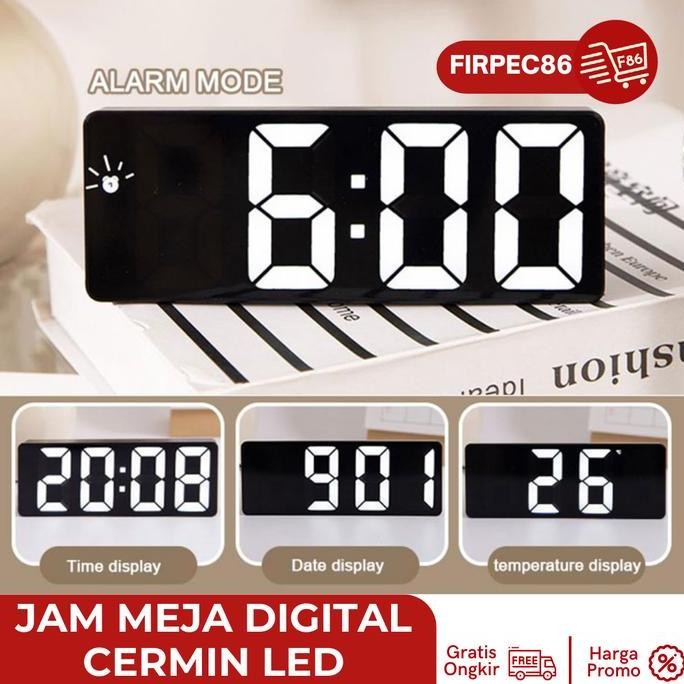 

Jam Meja Digital Led Weker / Smart Digital Alarm Clock Mirror Desktop TL
