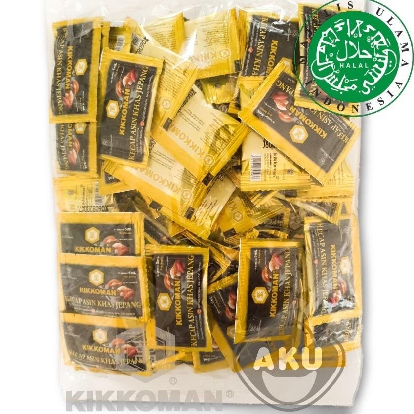 

Kikkoman Soy Sauce Shoyu Kecap Asin Khas Jepang Halal Sachet 5Ml 100Pc