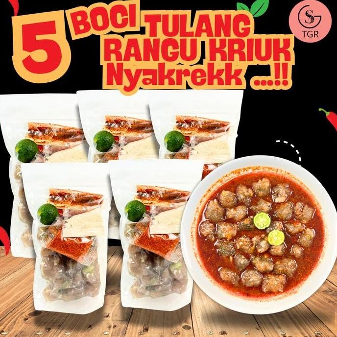 

Paket Bundling 5 Bungkus Baso Aci Tulang Rangu isi 15 Instan Bumbu Lengkap Pedas Food Kaldu Gurih Makanan Seblak Ayam Kuah