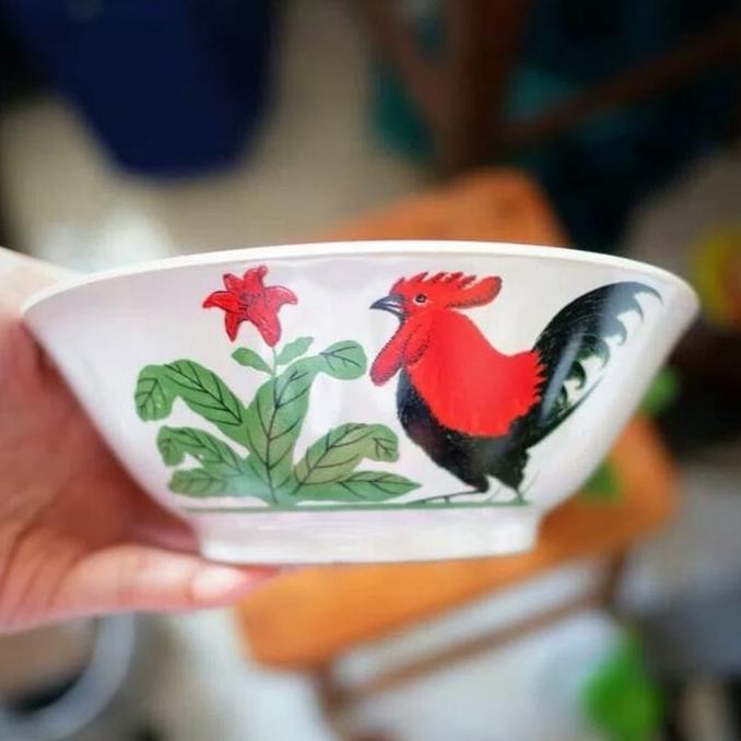 Mangkok ayam keramik 1 lusin - Mangkuk bubur ayam - Mie ayam LM