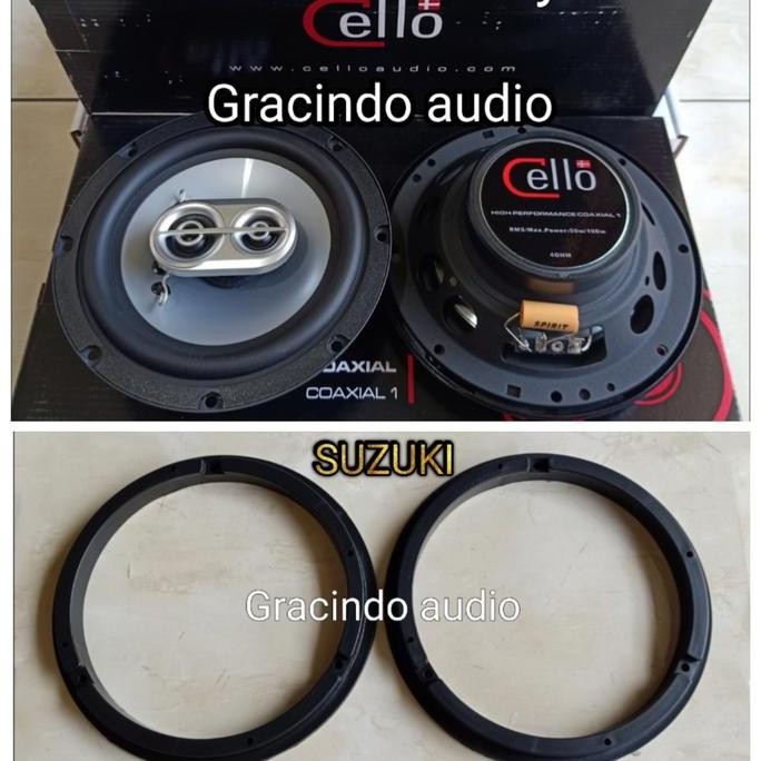Speaker Coaxial 3 Way Cello + Ring + Kabel Pnp Suzuki Ertiga
