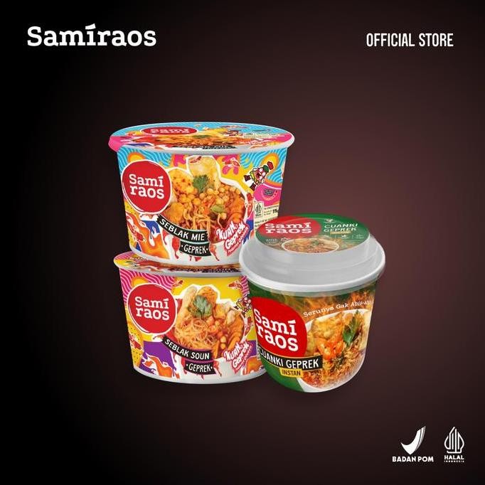 

SAMI RAOS - Paket Pedas Instan (1 Pcs Cuanki Geprek, 1 Pcs Mie Seblak Geprek,1 Pcs Soun Seblak Geprek)