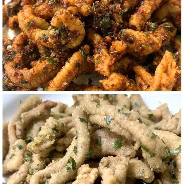 

Kripik Usus Crispy pedas Daun jeruk 1kg Seblak Kering Pedas manis usus Original Balado Manis Camilan Snack