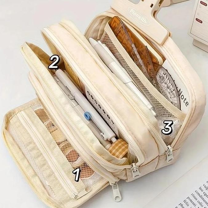 

Tempat Pensil Korea Sekat Multi Layer Pencil Case Compact Pouch Stationary - Zhibige - Mg-1354 - Size Besar Stationery New Stok