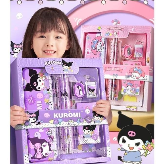 

Paket Alat Tulis Kuromi Melody Cinnamoroll | Stationery Set Anak Sanrio + Kotak Pensil