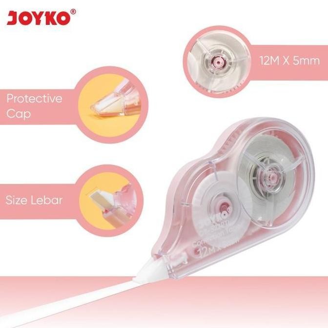 

Joyko Correction Tape 1 Pack Ct-522Ptl Isi 12 Pcs New Stok