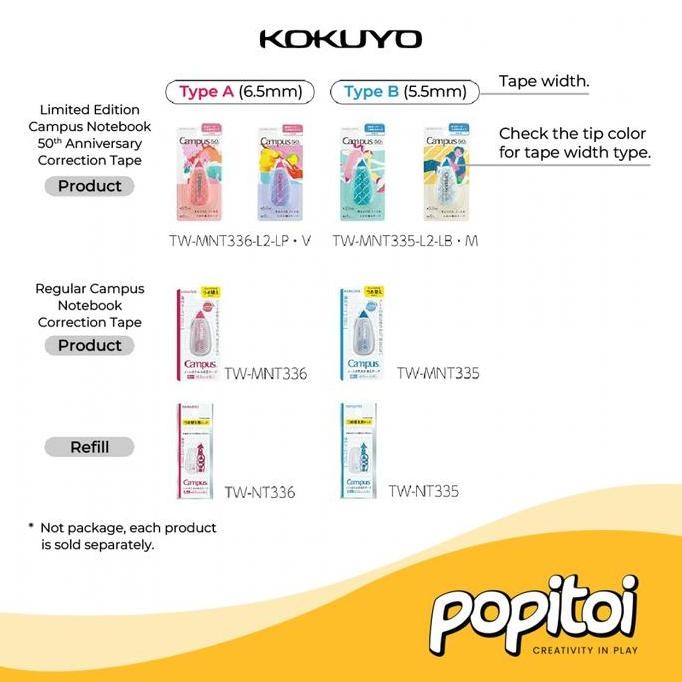 

Kokuyo 50Th Anniversary Refillable Correction Tape 6M Pita Koreksi Tulisan Tipe X New Stok