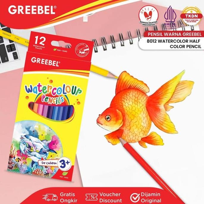 

Pensil Warna GREEBEL 12 Watercolour Pencil Coloured Aman Anak 8012