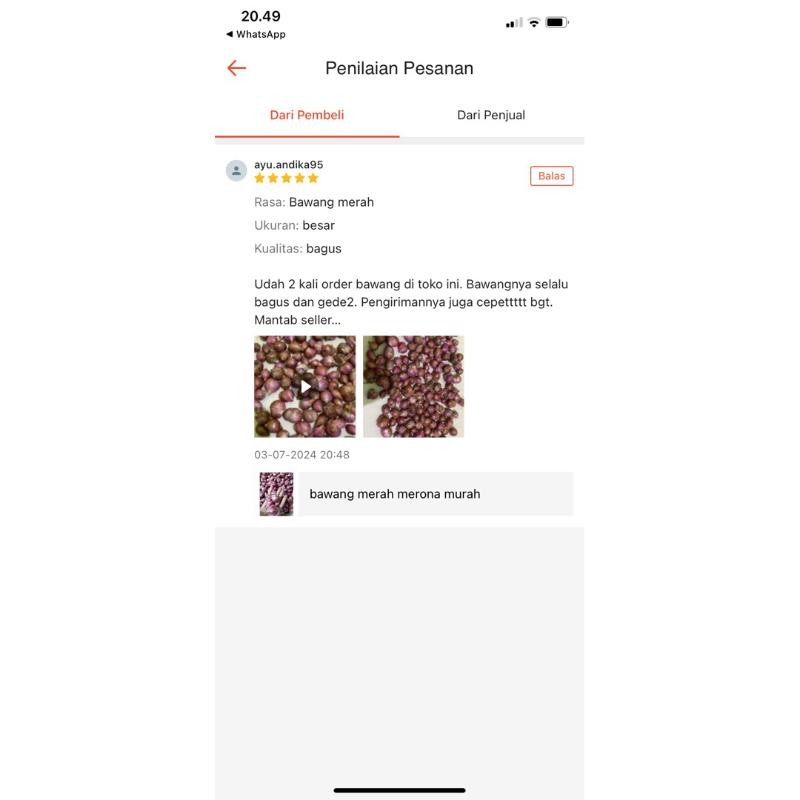 

Rkm Bawang Merah Probolinggo 1Kg Kualitas Oke