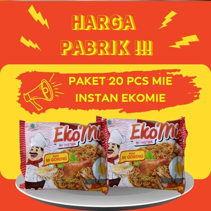 

(Harga Pabrik) 20 Pcs Mie Instan Ekomie Rasa Mie Goreng