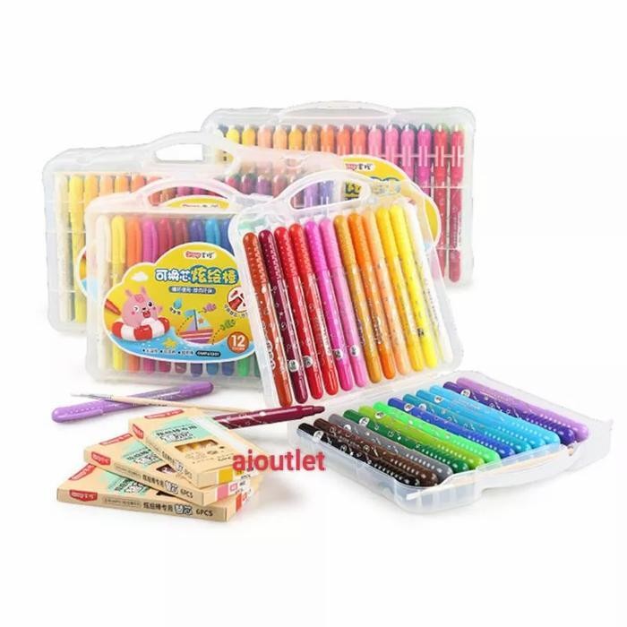 

EMS Silky Crayon Grasp 12 / 23 / 36 / 48 Warna Mata Besar