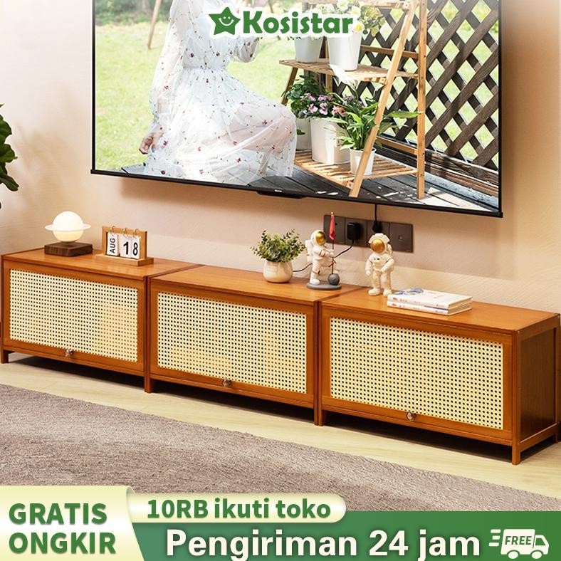 Kosistar- Meja tv rotan/rak Tv kabinet Tv Minimalis Kayu Modern Murah lemari tv murah/tv cabinet/Min