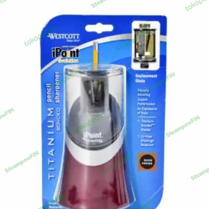 

Westcott Ipoint Titanium Sharpener Automatic Rautan Pensil Otomatis New Stok