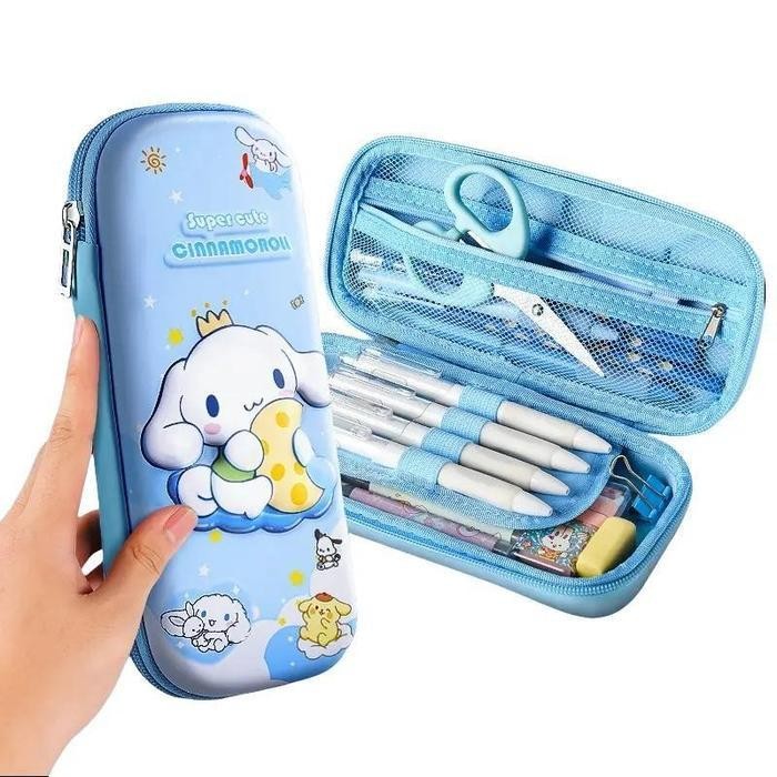 

EMS Kotak tempat pensil pouch Kuromi Melody Cinnamoroll bahan EVA stationery Alat Sekolah Tulis tempat pensil