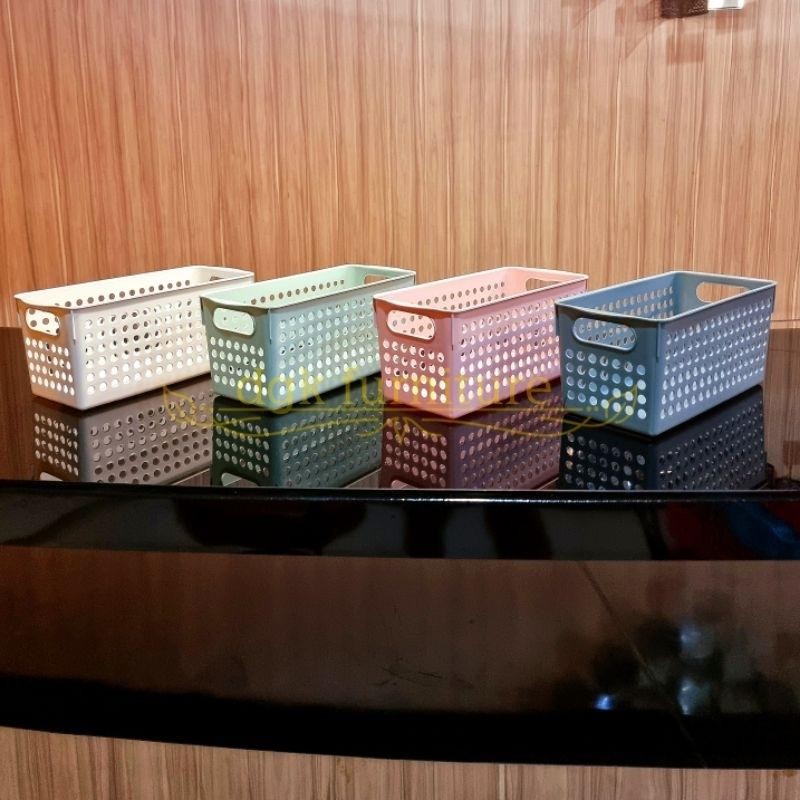HMS Keranjang Tempat Wadah Kotak Kalo Box Penyimpanan Persegi Panjang Serbaguna Multifungsi Makeup M