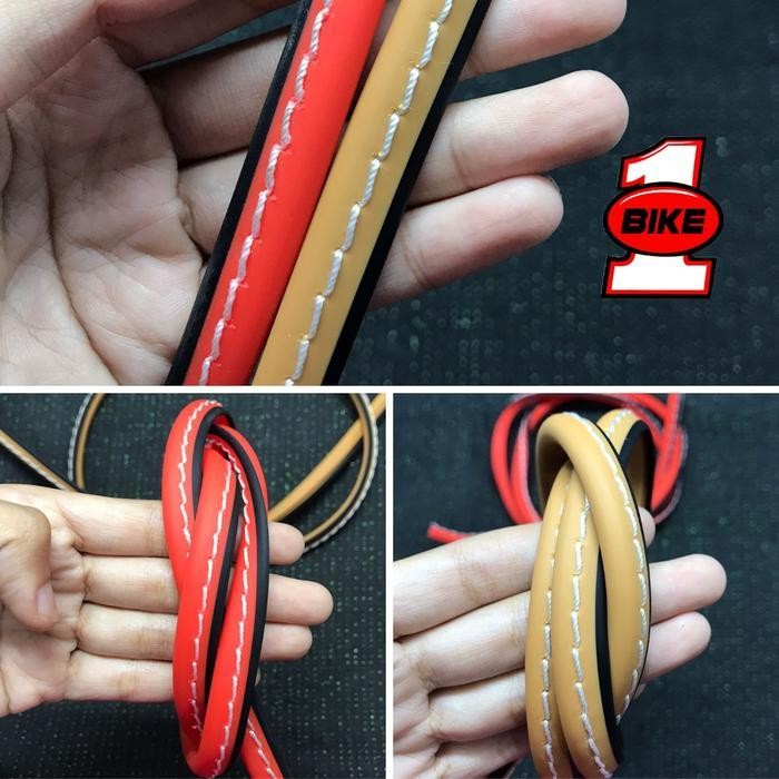 DK Lis karet helm/motor/mobil/perlengkapan rumah tangga 2 warna jahit / list Helm