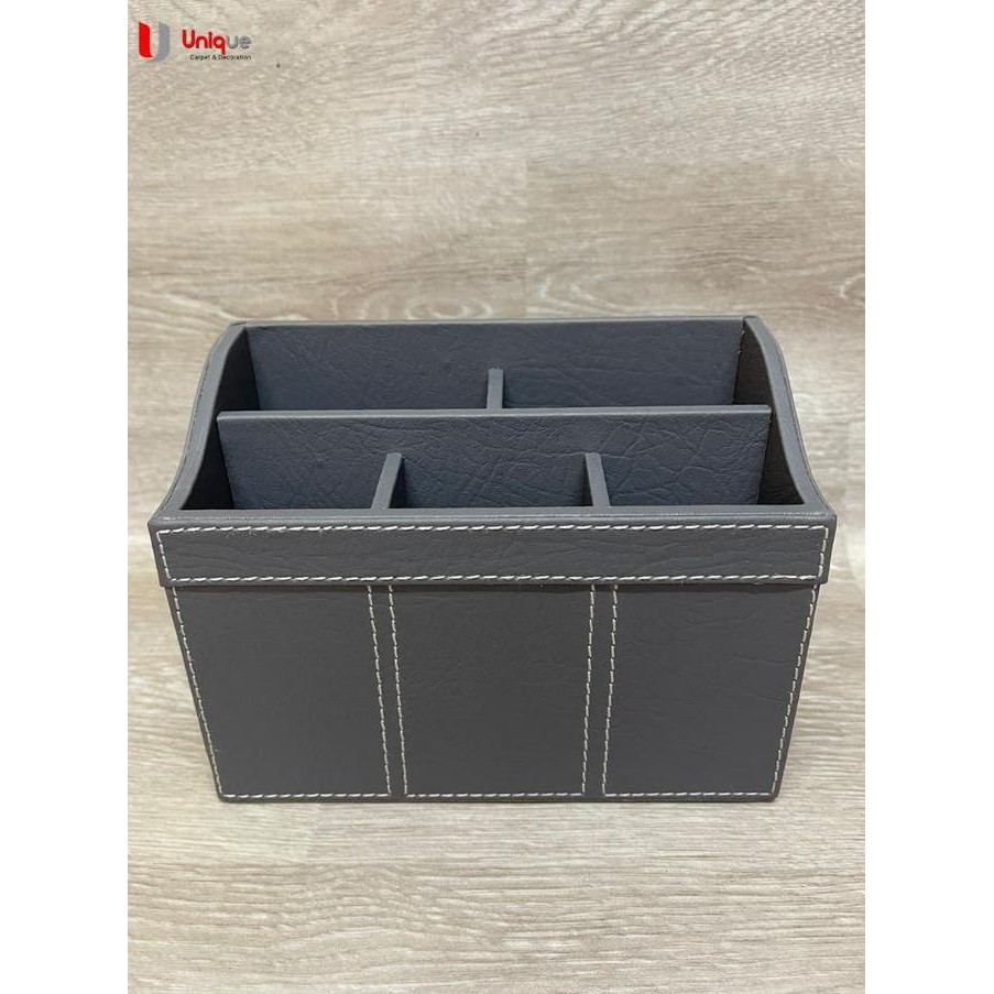 

Tempat Wadah Atk / Kotak Pensil Pena Remot Handphone Bahan Kulit New Stok