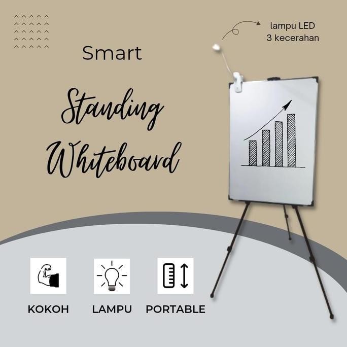 

Smart Standing Whiteboard Papan Tulis Berdiri Portable Dengan Led New Stok