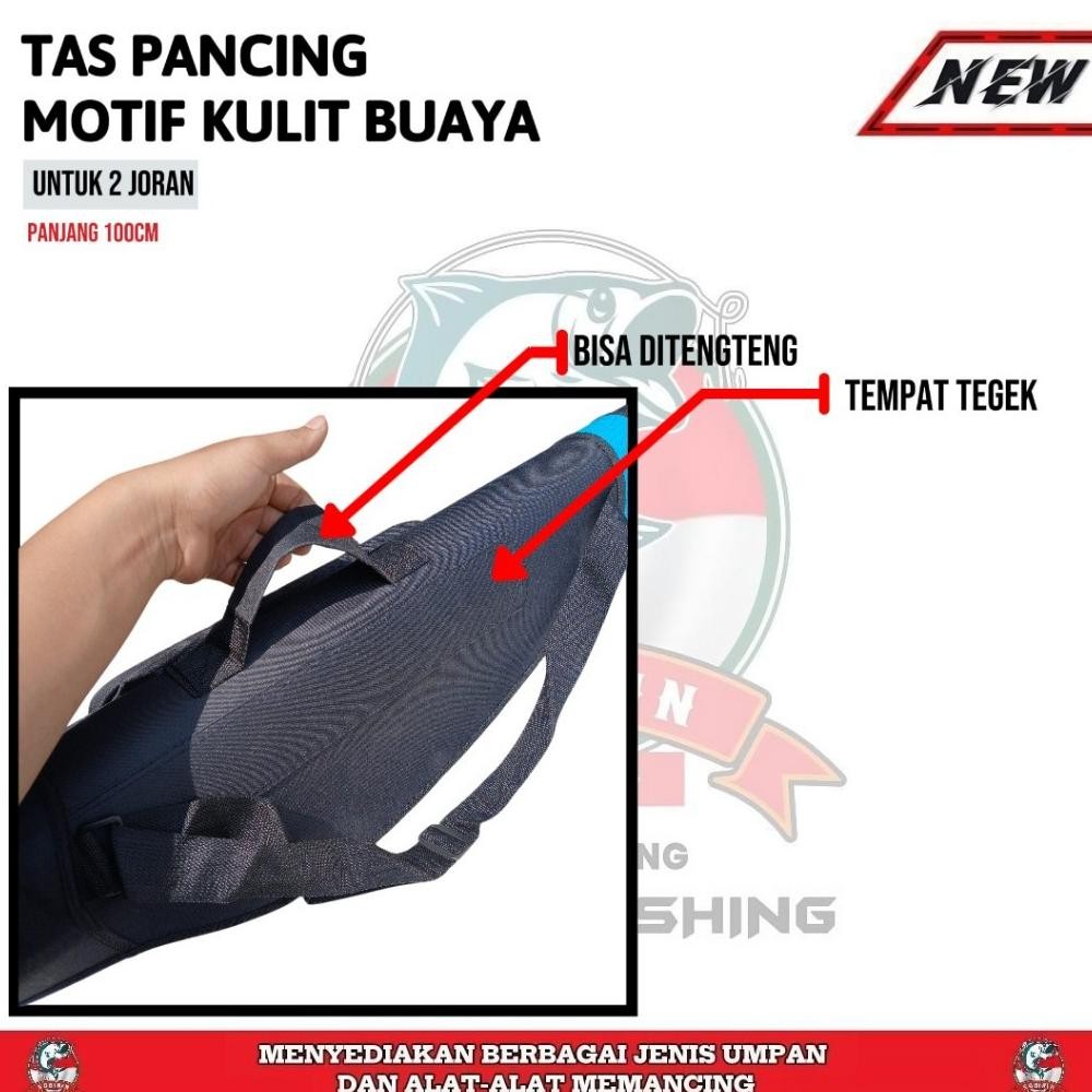 Premium Tas Joran Shimano Daiwa Motif Kulit Buaya 100Cm