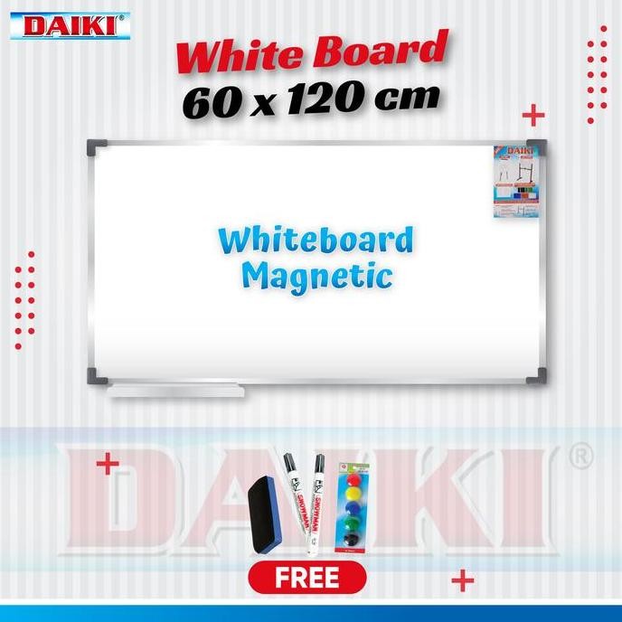 

Whiteboard / Papan Tulis Magnetic Daiki Uk 60X120 Cm New Stok