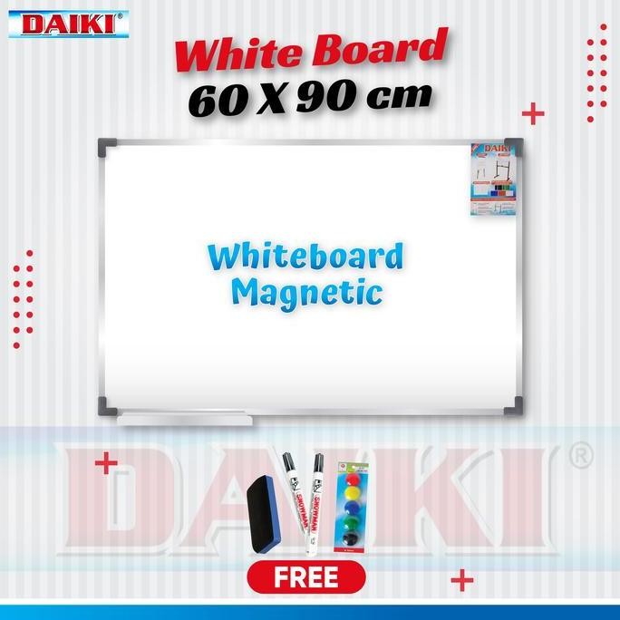 

Whiteboard / Papan Tulis Magnetic Daiki Uk 60X90 Cm New Stok