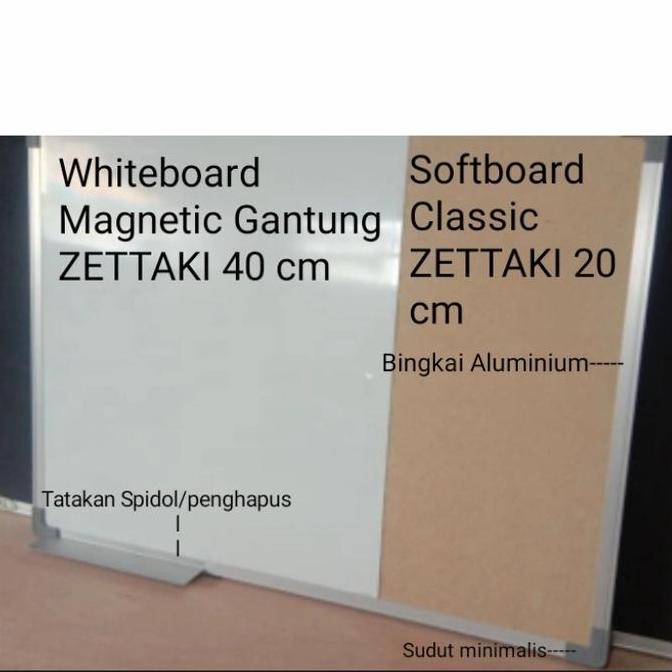 

Whiteboard Magnetic+Softboard Classic 45 X 60 Cm New Stok