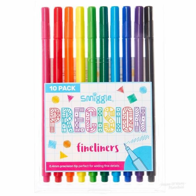 

Smiggle Precision Fineliners Pen Packs X10 - Pulpen Smiggle New Stok
