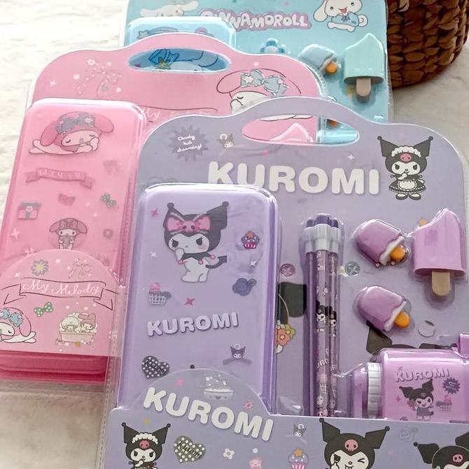 

Bb Alat Tulis Stationery Set Cinnamoroll Kuromi Melody Gift Set 9In1 6Produk New Stok