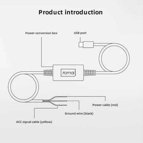 Terbaru 70mai Dashcam Hardwire Kit ligent Rearview Mirror 24