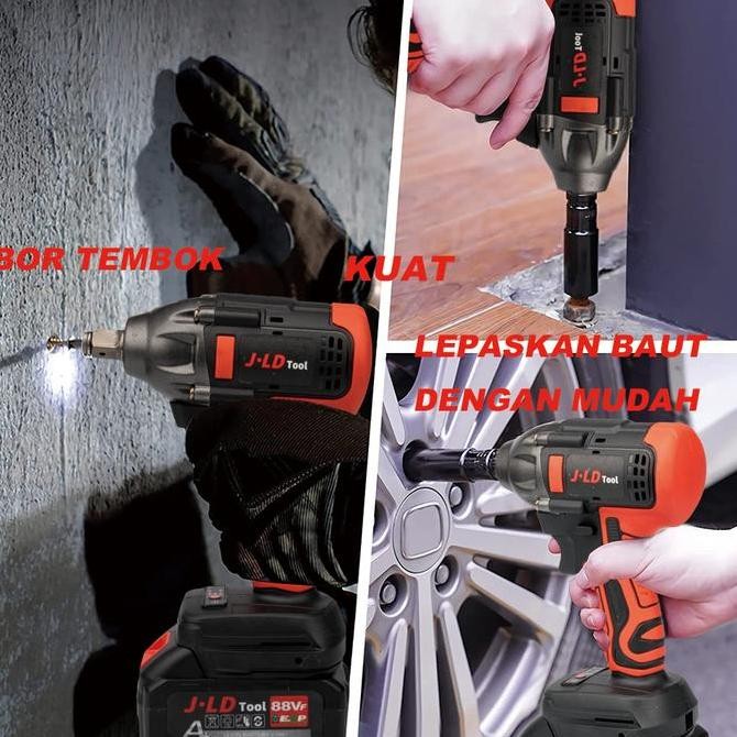 JLD Mesin bor impact baterai torsi besar 88VF impact wrench brushless
