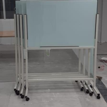 

BEBAS ONGKIR - glass white board magnetik standing 80 120 cm