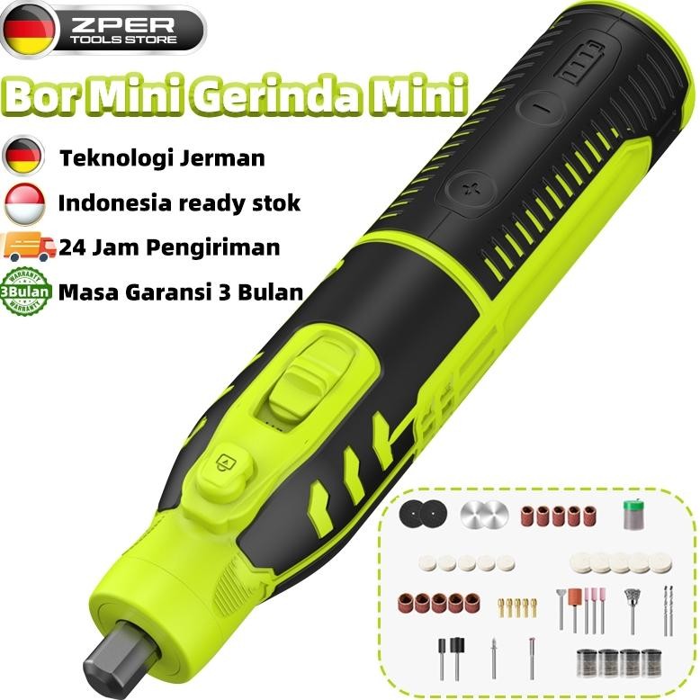 Bor Mini Listrik Set Lengkap Gerinda Mini Listrik Penghalus-Alat Gerinda Mikro Pengukir Pena