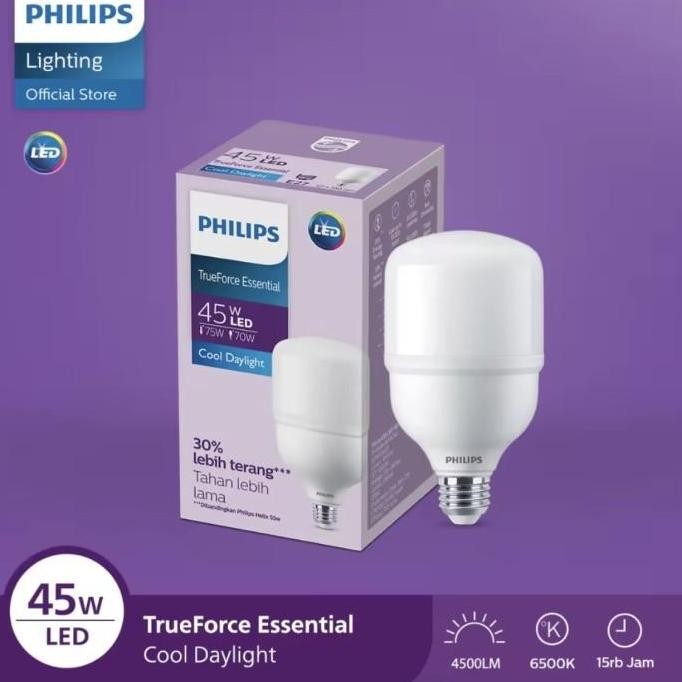 Philips LED TrueForce Essential 25W 35W 45W Bohlam Cahaya Putih