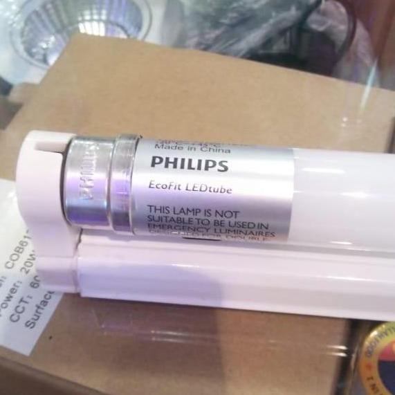 Kap Set Lengkap + Philips TL T8 LED 18W 120cm Lampu Plafon Terang