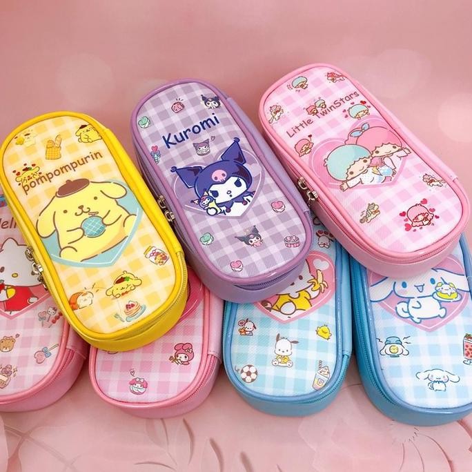 

Kotak Pensil Anak Resleting Lucu Kuromi Melody Cinnamoroll New Stok