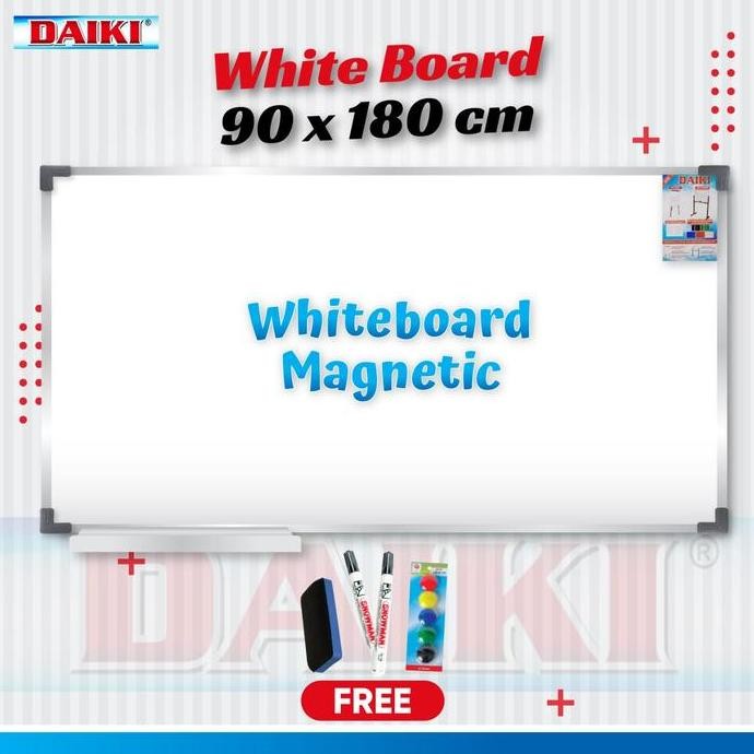

Papan Tulis / Whiteboard Daiki Magnetic Gantung Uk 90X180Cm New Stok